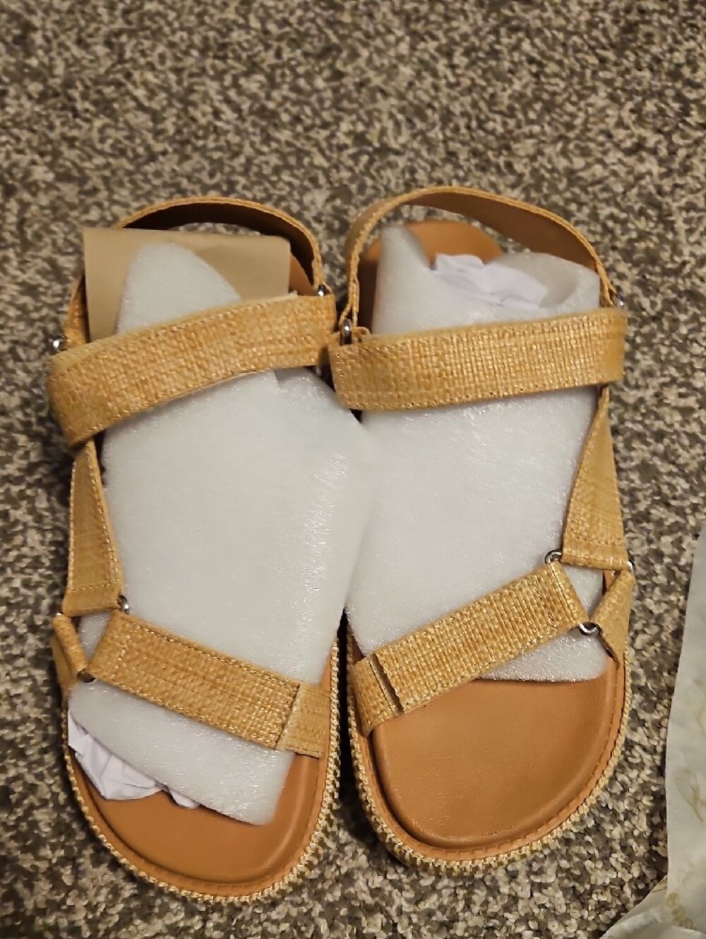Forever 21 Tan and Gold Platform Sandal Box Label - Picture 3 of 3
